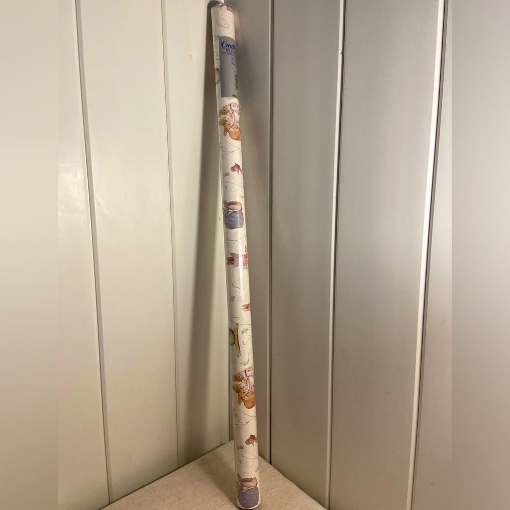 Vintage Beatrix Potter Peter Rabbit tall Roll of Wrapping Paper Gift Wrap 90s